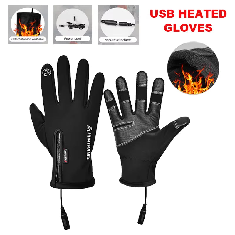 Rechargeable USB Heated Waterproof Touchscreen Winter Gloves