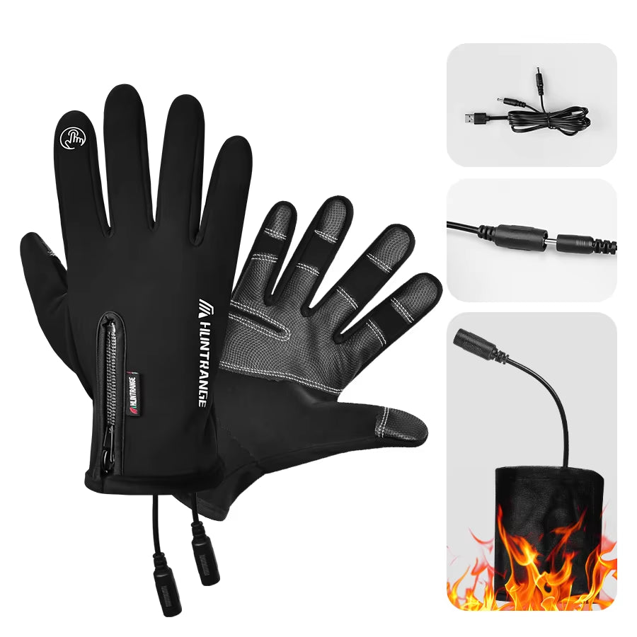 Rechargeable USB Heated Waterproof Touchscreen Winter Gloves