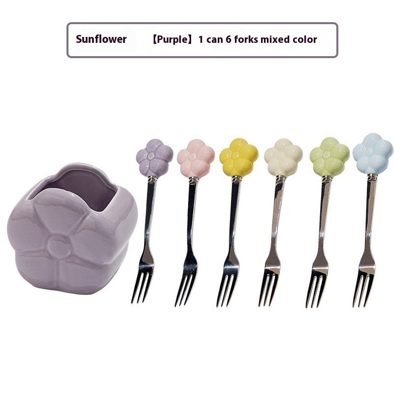 Creative SUNFLOWER Stainless Steel Fruit Fork