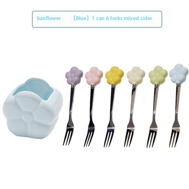 Creative SUNFLOWER Stainless Steel Fruit Fork