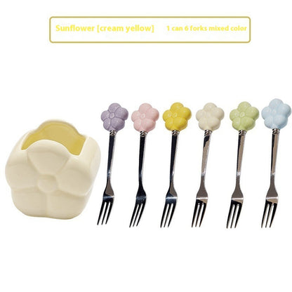Creative SUNFLOWER Stainless Steel Fruit Fork