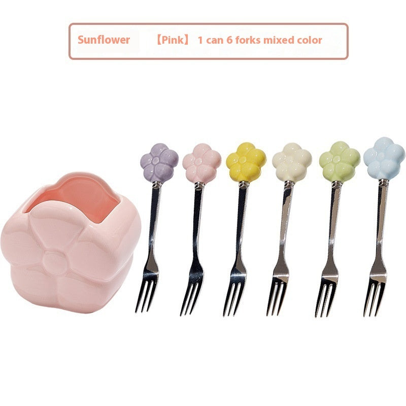 Creative SUNFLOWER Stainless Steel Fruit Fork