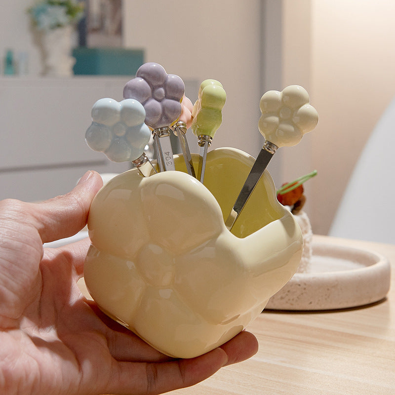 Creative SUNFLOWER Stainless Steel Fruit Fork
