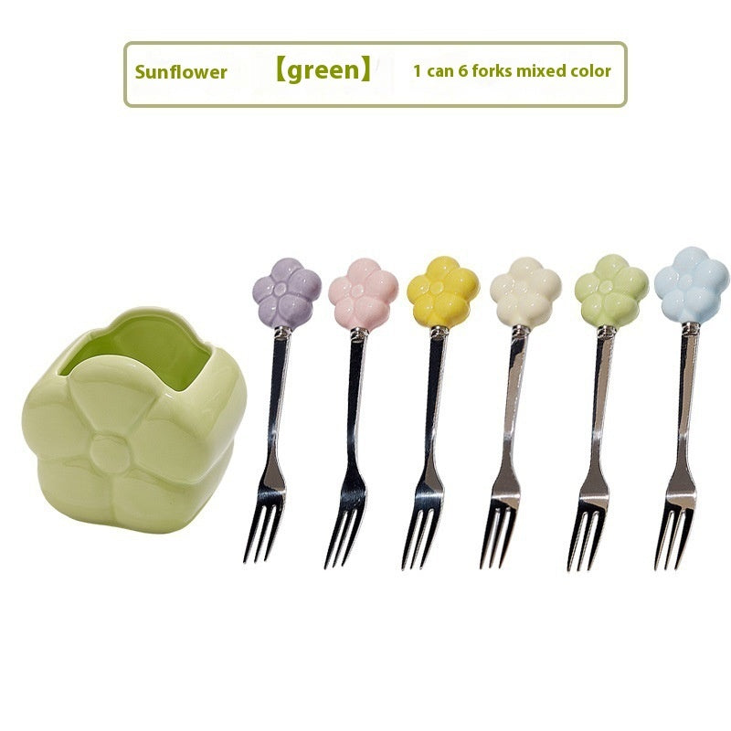 Creative SUNFLOWER Stainless Steel Fruit Fork